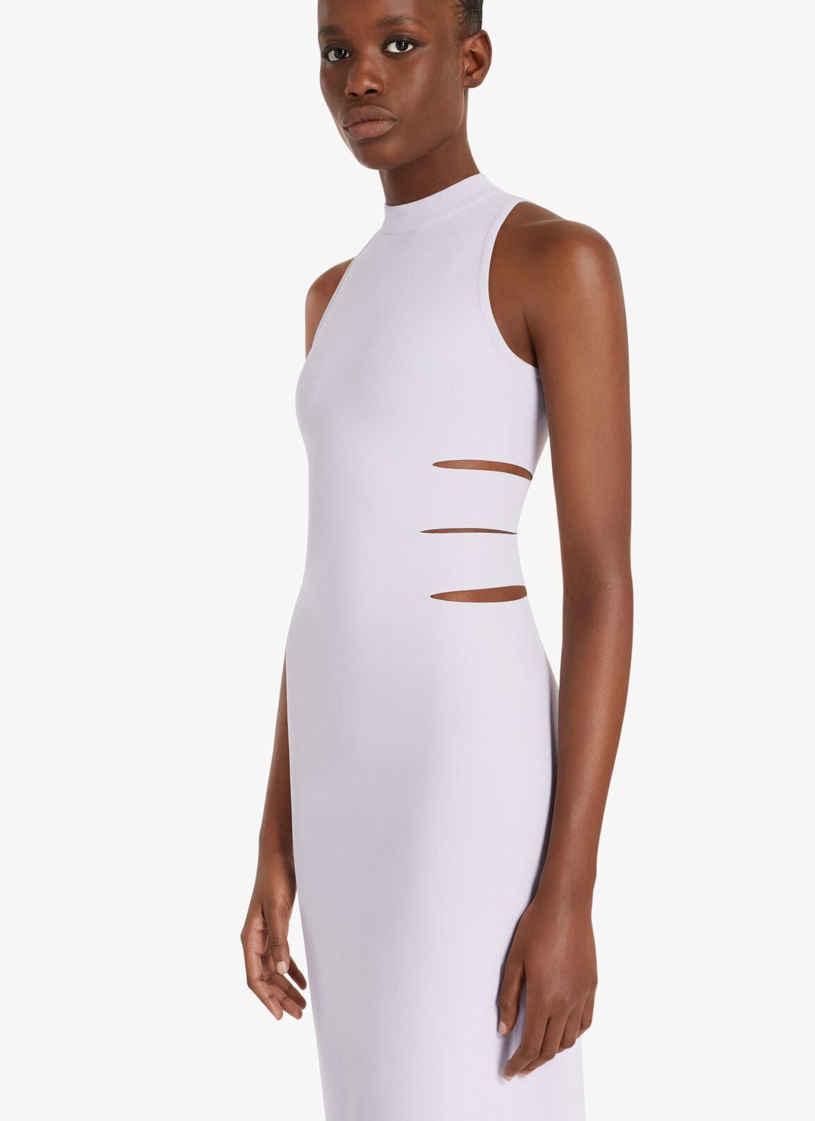 Sleeveless knit tube dress ALAÏA PARME SLEEVELESS KNIT TUBE DRESS